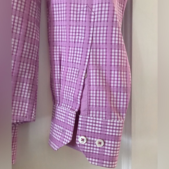 Bugatchi Men’s Pink & White Long Sleeve Button Down Shirt, Shaped Fit - Size L - Picture 7 of 11